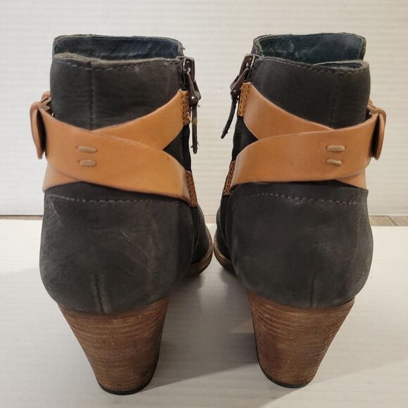 DOLCE VITA Yuri Perforated booties. Classic preppy Dark gray and camel sz 9.5 - Picture 5 of 11